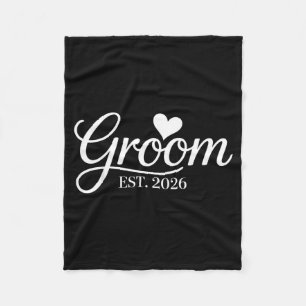 Groom Est 2026 Bridal Shower Bachelorette Party Fleece Blanket