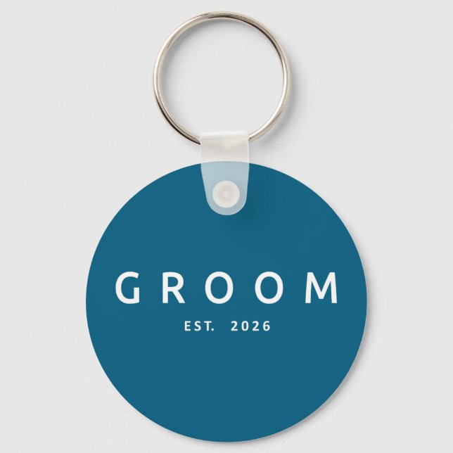 Groom est 2026 future husband bachelor party keychain (Front)