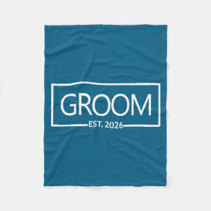 Groom est 2026 future husband wedding bachelor fleece blanket