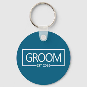 Groom est 2026 future husband wedding bachelor keychain