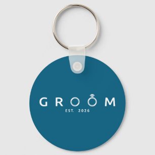 Groom est 2026 future husband wedding bachelor keychain