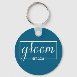Groom est 2026 future husband wedding bachelor keychain