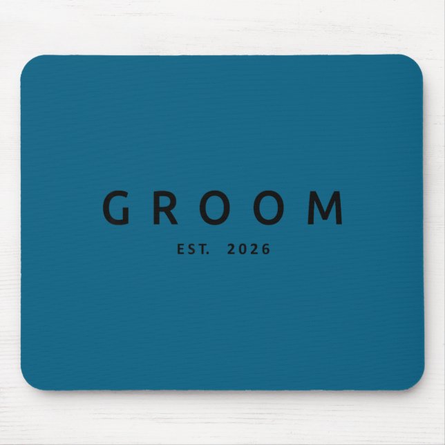 Groom est 2026 future husband wedding bachelor mouse pad (Front)