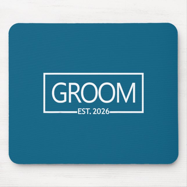 Groom est 2026 future husband wedding bachelor mouse pad (Front)