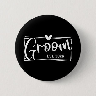 Groom Est. 2026 Husband Just Married Wedding Engag 2 Inch Round Button