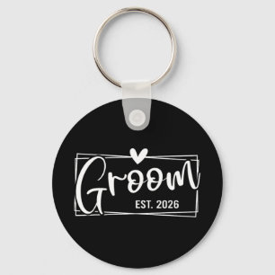 Groom Est. 2026 Husband Just Married Wedding Engag Keychain