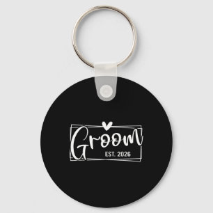 Groom Est. 2026 Husband Just Married Wedding Engag Keychain