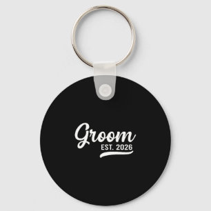 Groom Est 2026 Just Married Honeymoon Wedding Groo Keychain