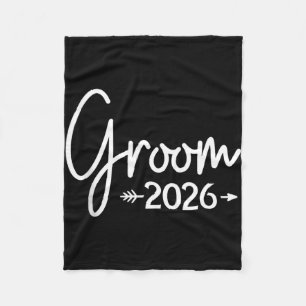 Groom est 2026 married wedding bridal party fleece blanket