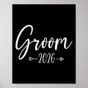 Groom Est 2026 Married Wedding Engagement Party Hu Poster