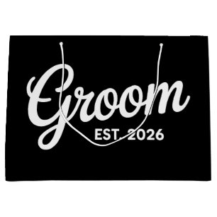 Groom Est 2026 Matching Getting Ready Wedding Large Gift Bag