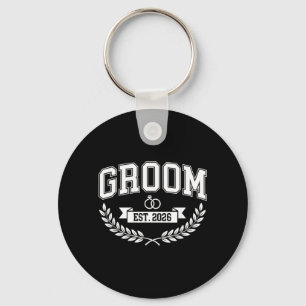 Groom Est 2026 Mr Husband Married Wedding Party 1 Keychain