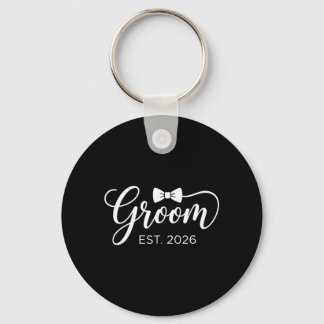 Groom Est 2026 Mr Husband Married Wedding Party 2 Keychain