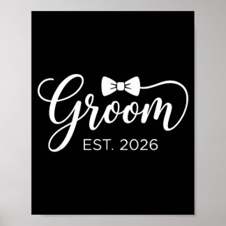 Groom Est 2026 Mr Husband Married Wedding Party 2 Poster