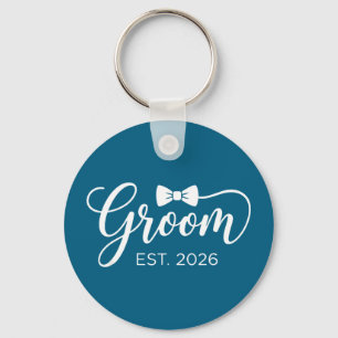 Groom est 2026 mr husband married wedding party keychain