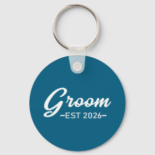Groom est 2026 mr husband married wedding party keychain