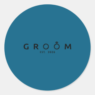Groom est 2026 wedding bachelor party future classic round sticker