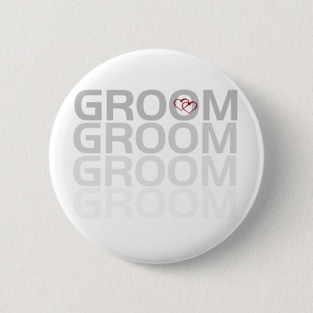 Groom Fade 2 Inch Round Button (Front)