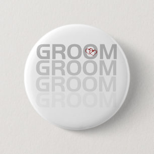 Groom Fade 2 Inch Round Button