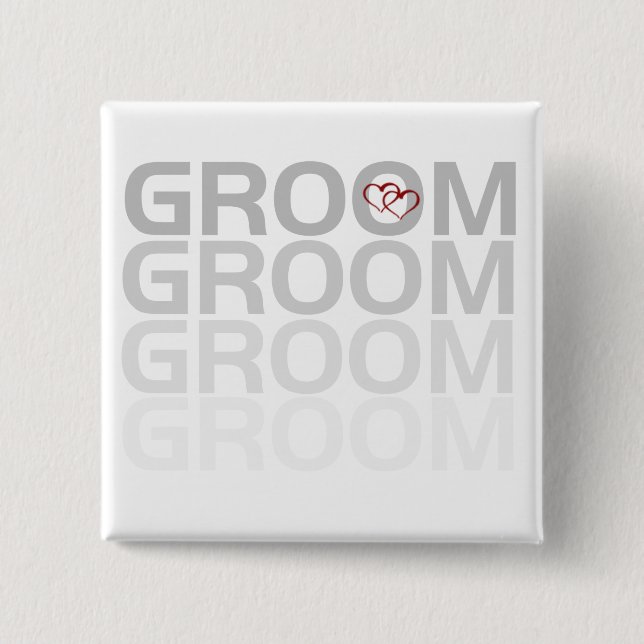 Groom Fade Tshirts and Gifts 2 Inch Square Button (Front)