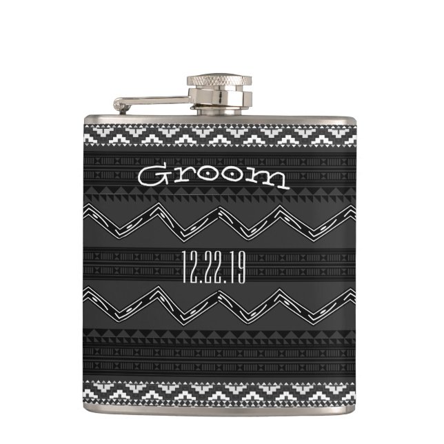 Groom Flask Moustache (Front)