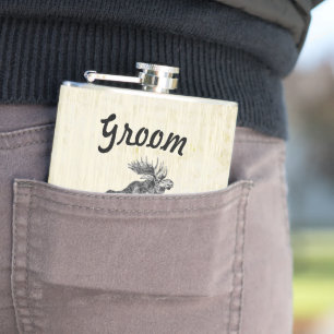 Groom Flask Vintage Moose