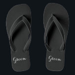Groom Flip Flops<br><div class="desc">Groom The beach is calling, and these flips flops are your answer! Pay ode to the summer and free your toes. Live, work and play with your feet exposed. Life really is a beach. Thong style, easy slip-on design. 100% rubber makes sandals both heavyweight and durable. Cushioned footbed with textured...</div>