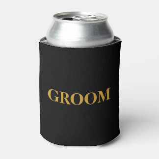 GROOM For Him Wedding Black Can Cooler