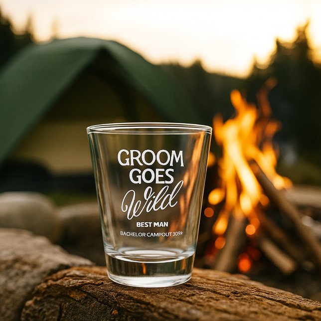 Groom Goes Wild Bachelor Party  Shot Glass (Creator Uploaded)