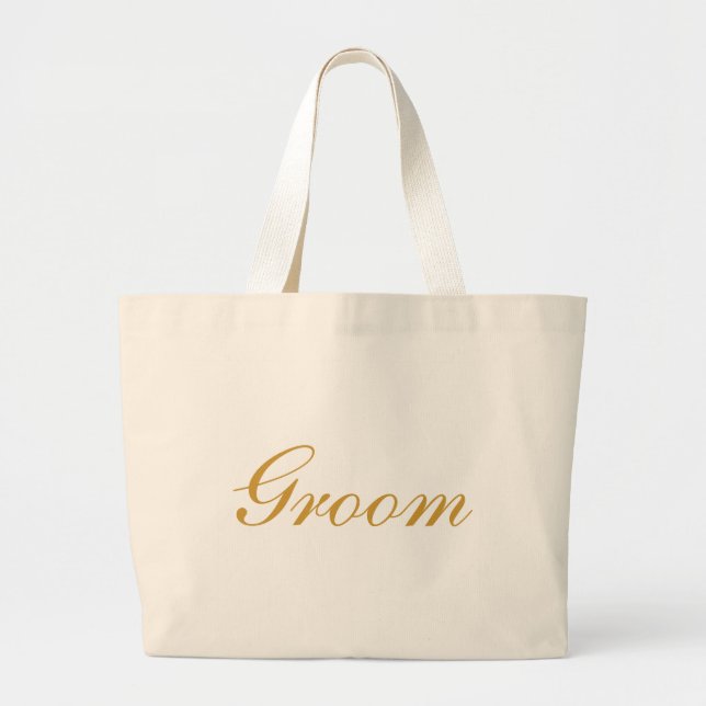 Groom Gold Large Tote Bag (Front)