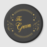 Groom GoldBlack  Wedding Elegant Modern  Magnet<br><div class="desc">Groom GoldBlack Wedding Elegant Modern Magnet is great for the Groom to wear. It also makes a nice gift for the Groom.</div>