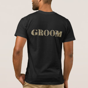 Groom Golden Glitter Typography Elegant Wedding T-Shirt