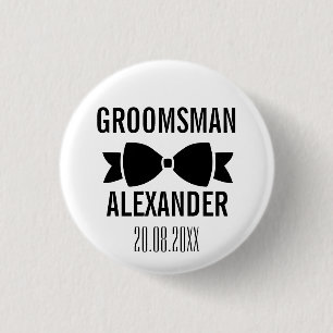 Groom Groomsman Wedding Party Favour Keepsake 1 Inch Round Button