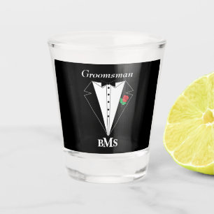 Groom, Groomsmen and Best Man Bachelor Party  Shot Glass