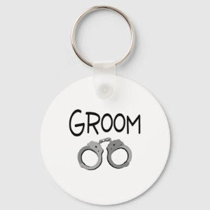 Groom Handcuffs Wedding Keychain