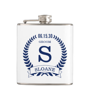 Groom Initial Hip Flask