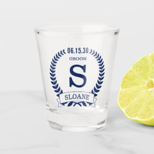 Groom Initial Shot Glass