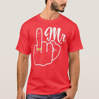 Groom Just Married Wedding Honeymoon Ring Finger H T-Shirt