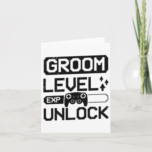 Groom Level Unlock Bachelor Party  Card (Front)