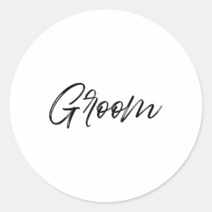 Groom Matching Bride & Groom Wedding Getting R Classic Round Sticker