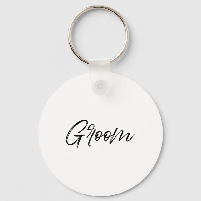 Groom Matching Bride &amp; Groom Wedding Getting R Keychain (Front)