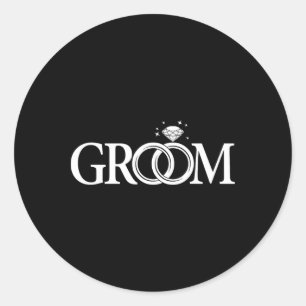 Groom Men Wedding Day Bachelor Party Classic Round Sticker