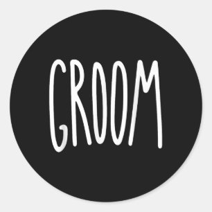 Groom Mens Wedding Bride  Classic Round Sticker