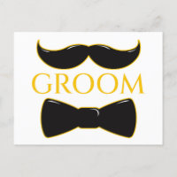 Groom Moustache And Bow Tie