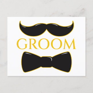 Groom Moustache And Bow Tie Postcard