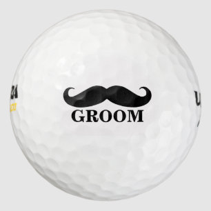Groom Moustache Wedding Favours Personalized Golf Balls