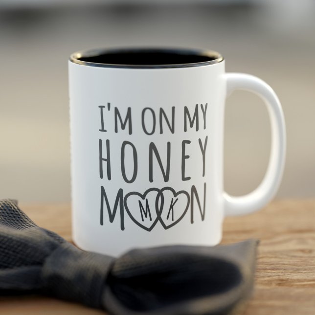 Groom On My Honeymoon Monogrammed Coffee Mug (Perfect wedding day gift for your Groom. Just add your initials and his name)