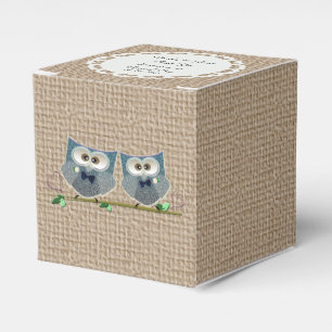 Groom Owls Art Wedding Tent Favour Box