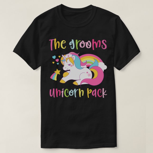 Groom Pack Unicorn Gay Wedding LGB T-Shirt (Design Front)
