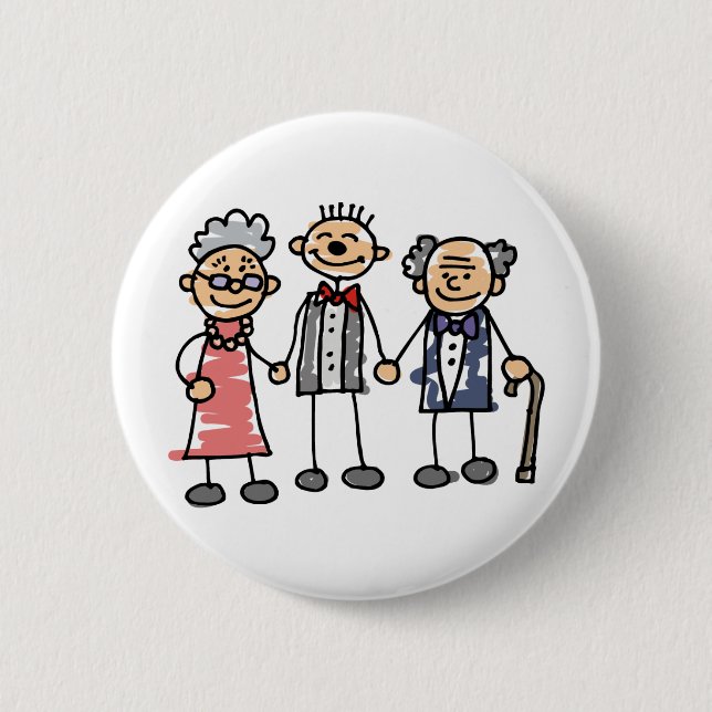 Groom Parents Grandparents Wedding Day Ceremony 2 Inch Round Button (Front)